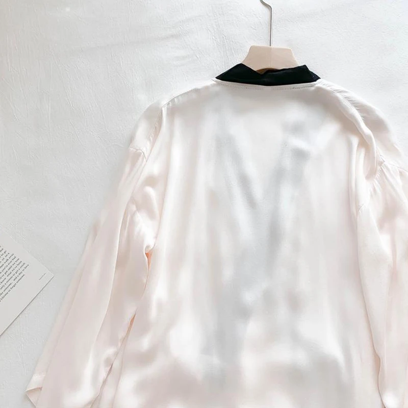 Solid Women's Kimono Summer Long Sleeve Thin Ladies Dressing Gown Pockets Oversize Long Sleepwear Elegant Bathrobe For Female