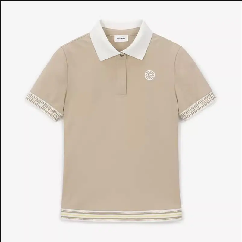 

Женская футболка для гольфа с коротким рукавом и отворотом универсальный топ многоцветная Корейская одежда для гольфа Sc