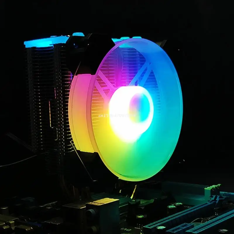 

Computer Case Fan LED Silent Fan, 4 Heat Pipes CPU Coolers, and Radiators Ultra Quiet,Colorful Case Fan 12V-3pin Dropship
