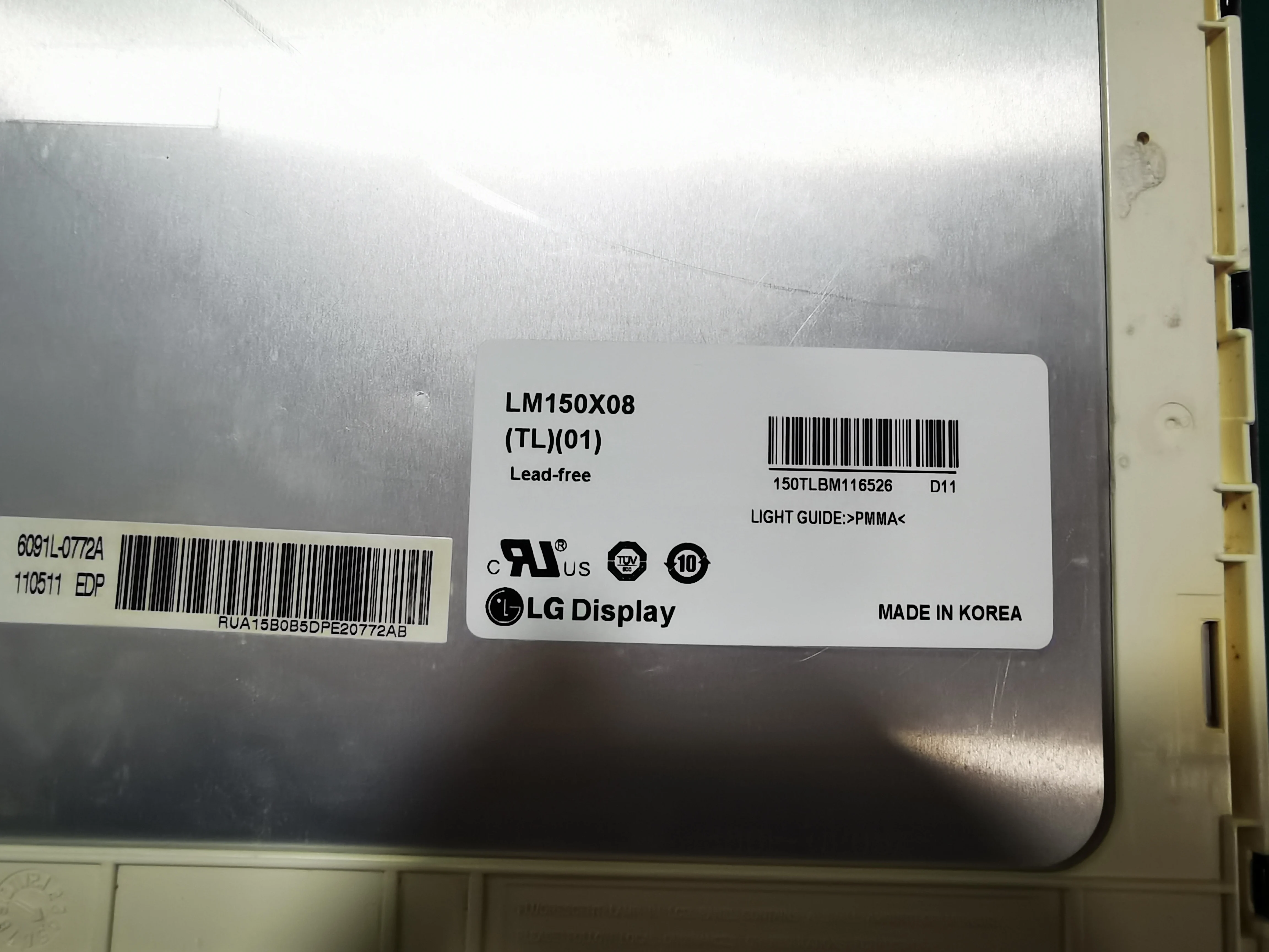 Оригинальный 15-дюймовый промышленный экран LM150X08-TL01 протестирован на складе