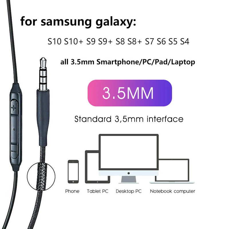 Проводные наушники Samsung с разъемом 3 5 мм микрофоном для AKG Galaxy Note 20 Ultra 5G S21 S20 -