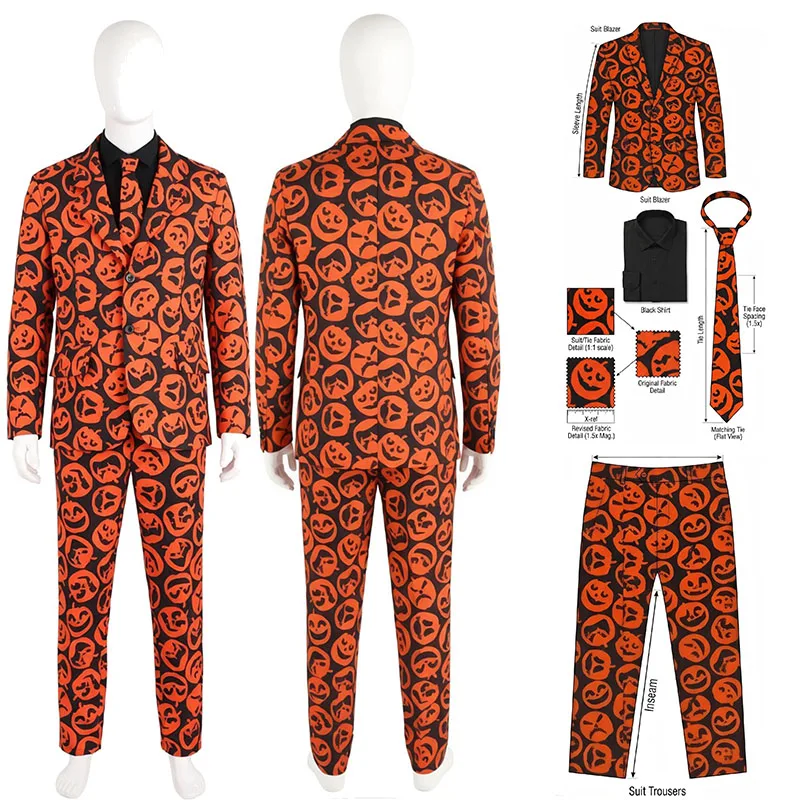 Фото Костюм для косплея WHH TV Show Funny Pumpkins Suit Saturday, униформа для вечеринок, наряды для ролевых игр, мужской костюм для Хэллоуина и карнавала №1