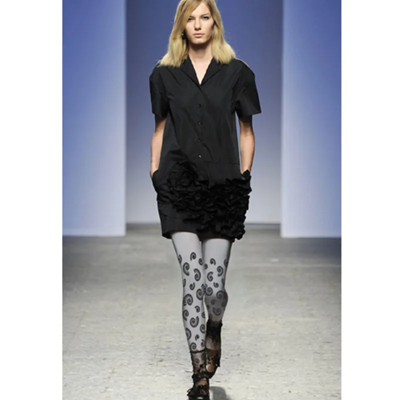 Модные женские колготки весенние ракушки рандомное расположение вельветовые 2022