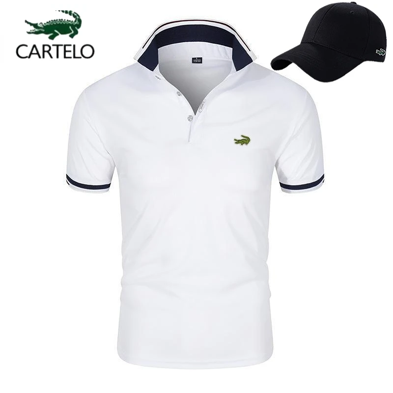 

2023 CARTELO New Embroidery New Summer Polo Shirt Men Hot High Quality Men's Short Sleeve Top Business Casual Polo-shirt for Men