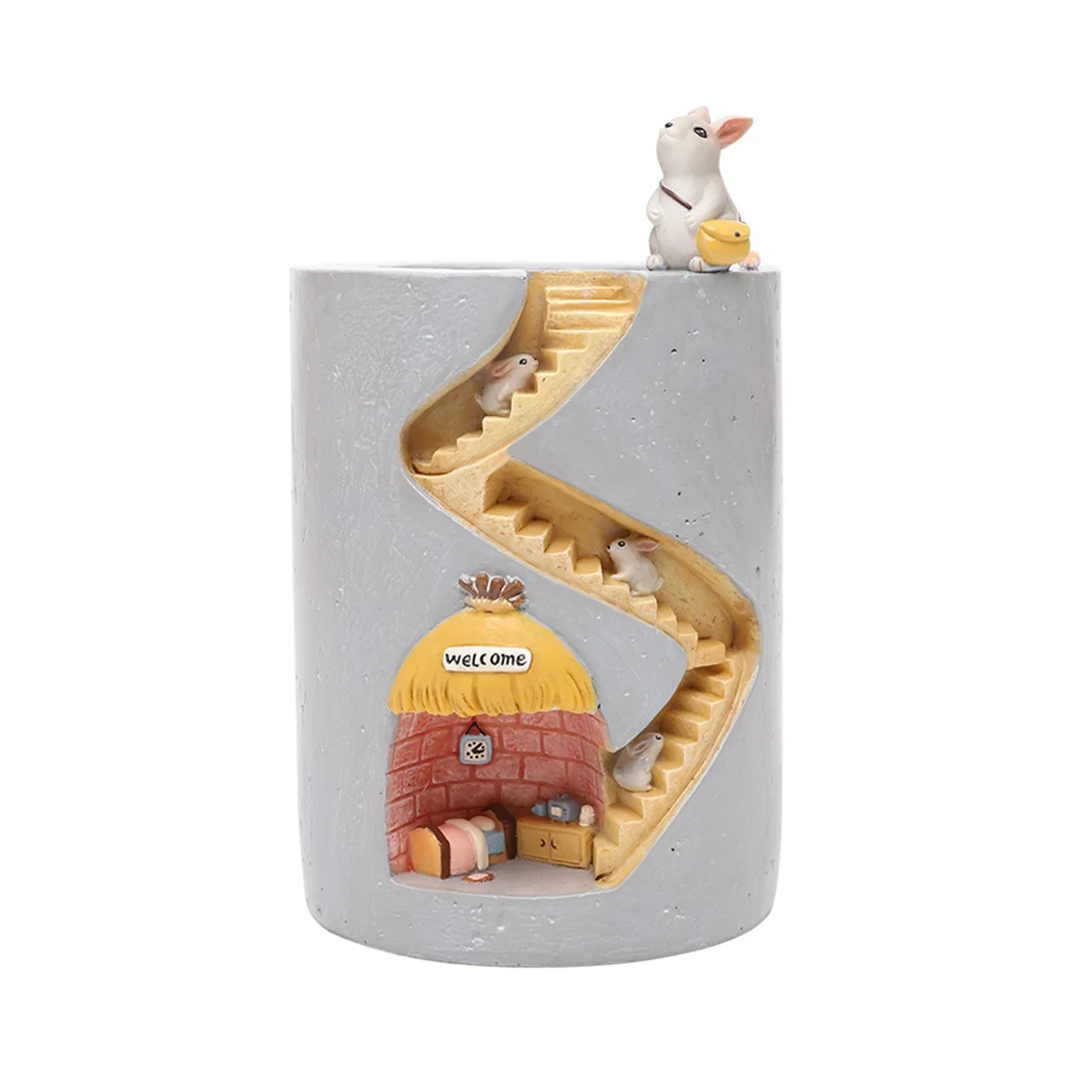 

Цветочный горшок из смолы для животных, органический контейнер для посадки воды, декоративный горшок для кролика, настольное украшение