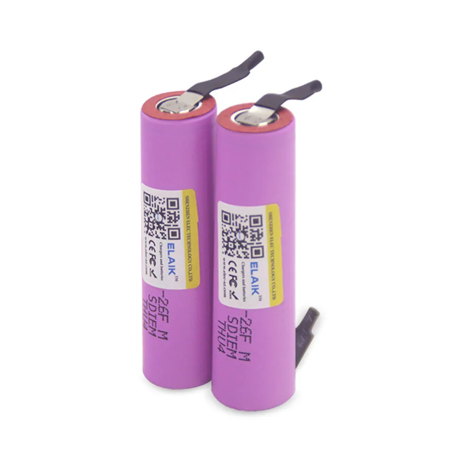 4 шт. Elaik icr1865026fm 18650 2600 мАч 3,6 В battrey mobile power, taschen-лампа, комплект аудиоаккумуляторов diy никелевый Блатт