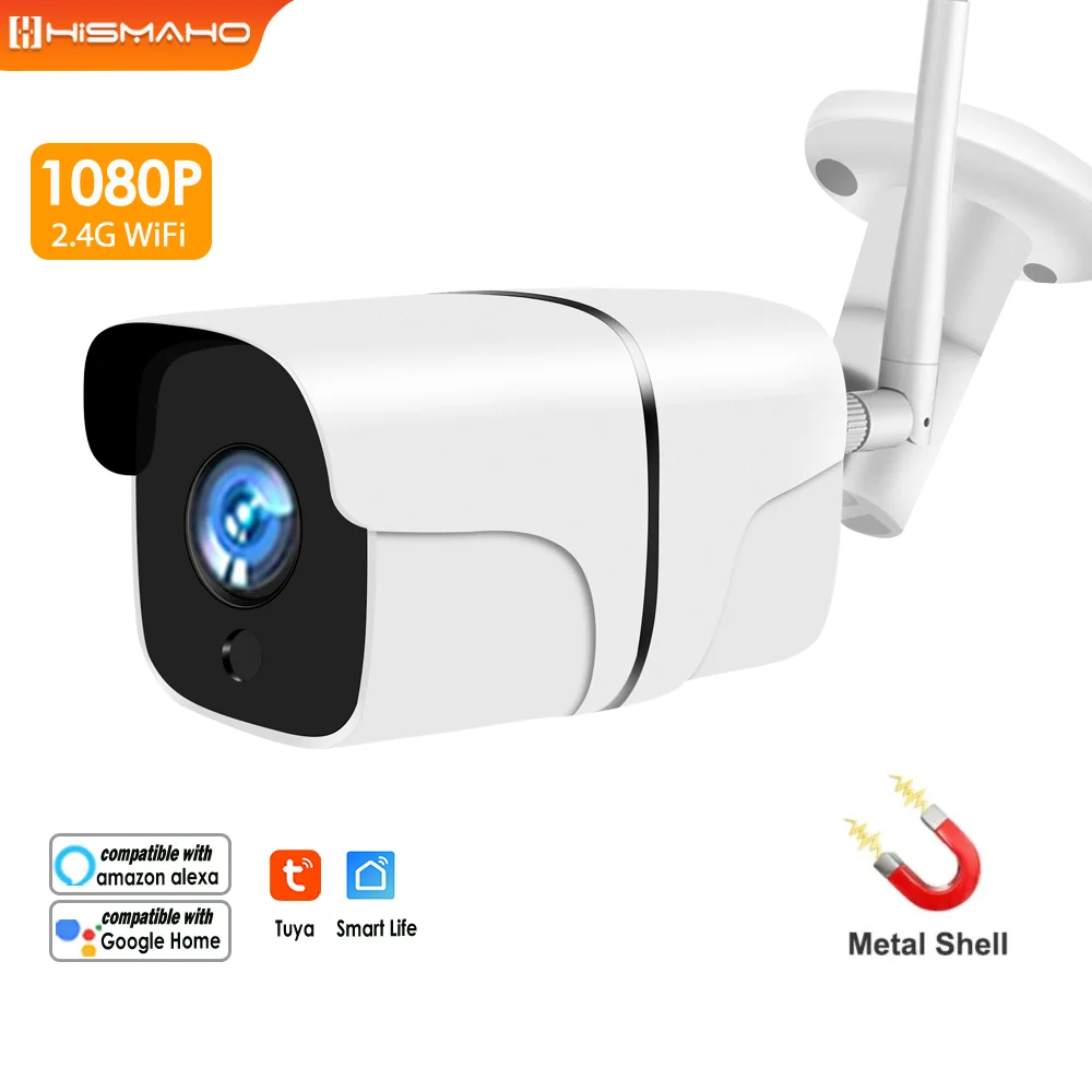 

Камера Наружного видеонаблюдения Tuya 1080P цилиндрическая с поддержкой Wi-Fi и датчиком движения