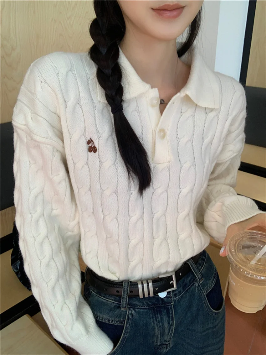 

Alien Kitty Women Full Sleeve Sweaters Sweet Slim Knitted Office Lady Spring All Match High Street New Pullovers Chic Gentle