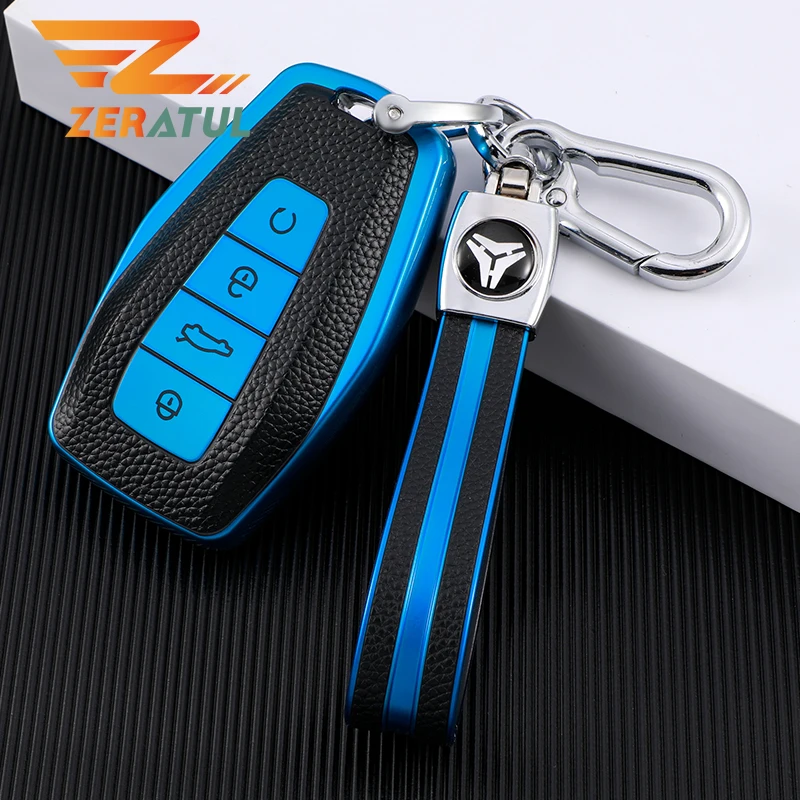 Чехол-держатель из ТПУ для автомобиля Leahter Smart 3 защитный брелок Geely Emgrand X6 X7 EX7 GX7