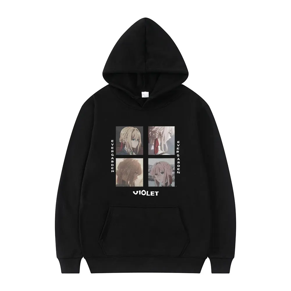

Anime Violet Evergarden Japanese Retro Manga Print Winter Long Sleeve Loose Design Casual Woman Hoodie Hip Hop High Street Style