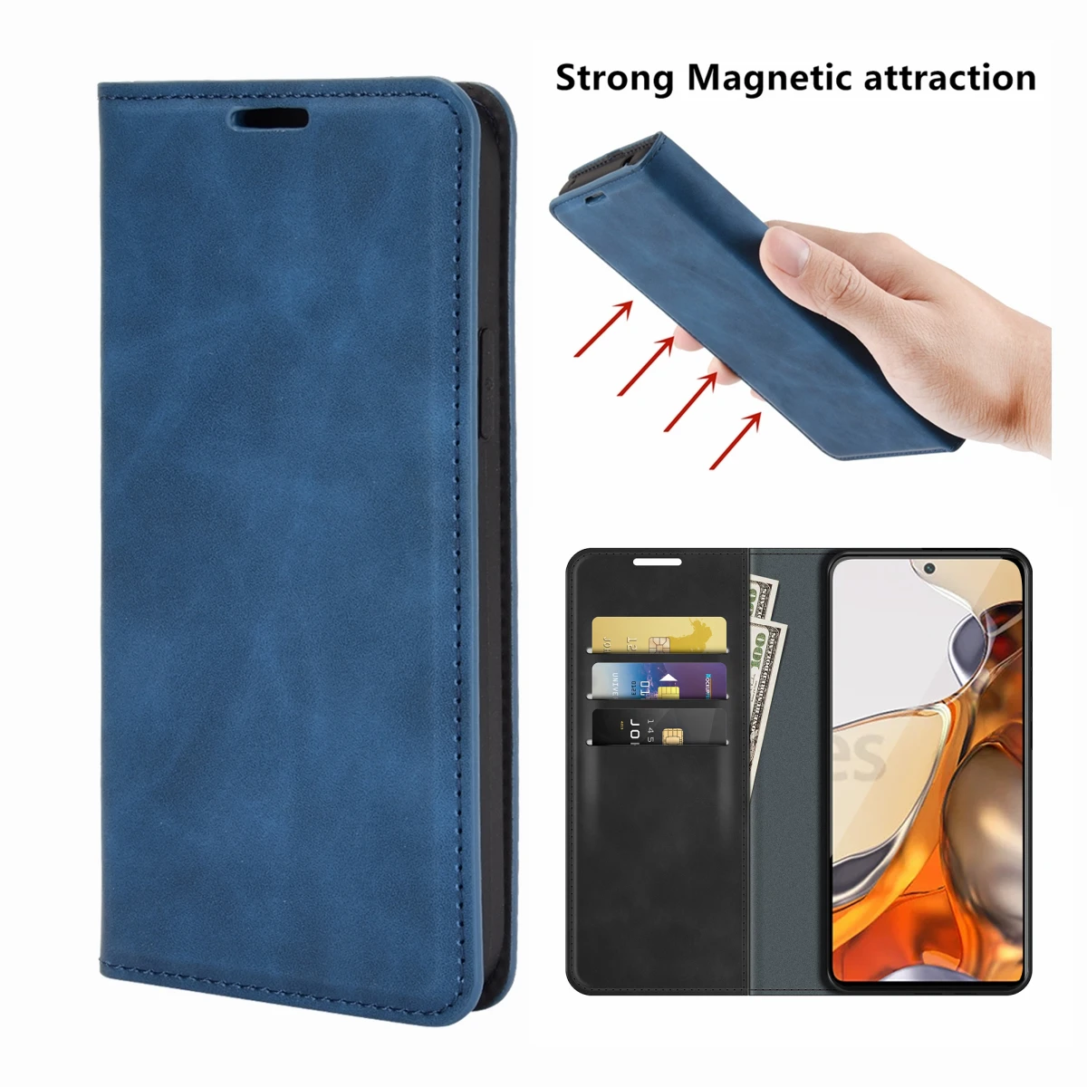 

Магнитный кожаный чехол для Xiaomi Mi 11T Pro/ Xiaomi 11T Pro