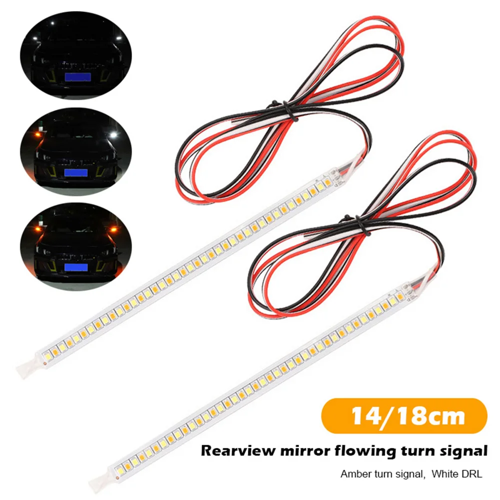 

2PCS Car Rearview Mirror Indicator Lamp DRL Streamer Strip Flowing Turn Signal Lamp LED Car Light Source Turn Signals For Cars