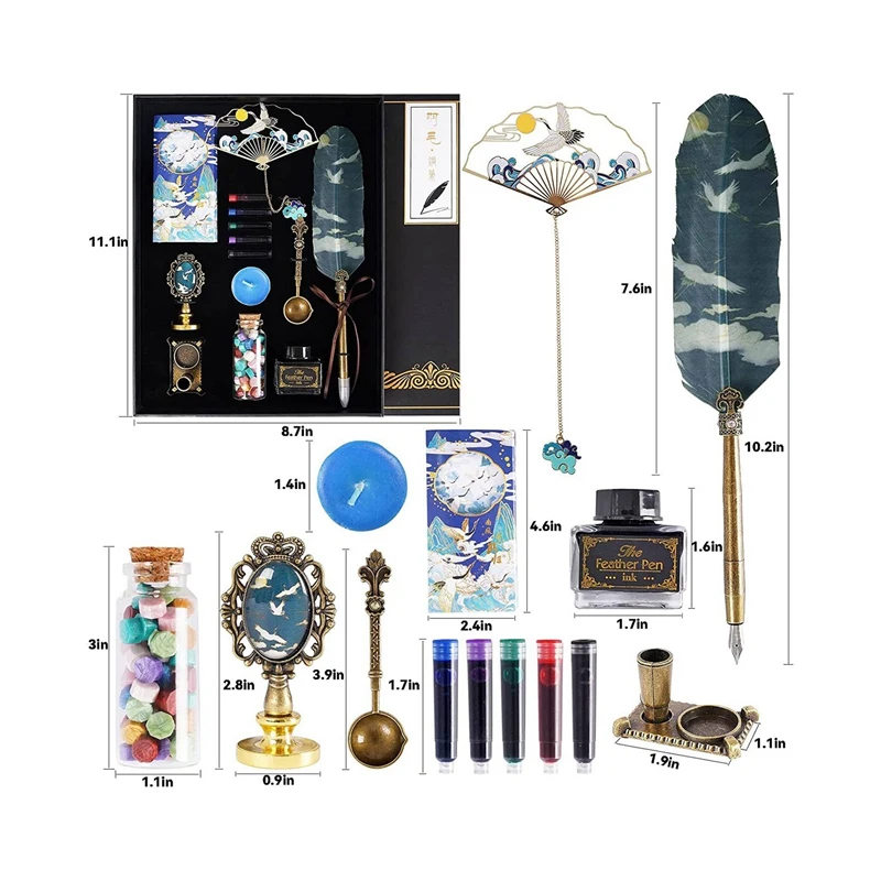 Набор гусиных ручек для каллиграфии ручка с перьями чернила письма подарочная