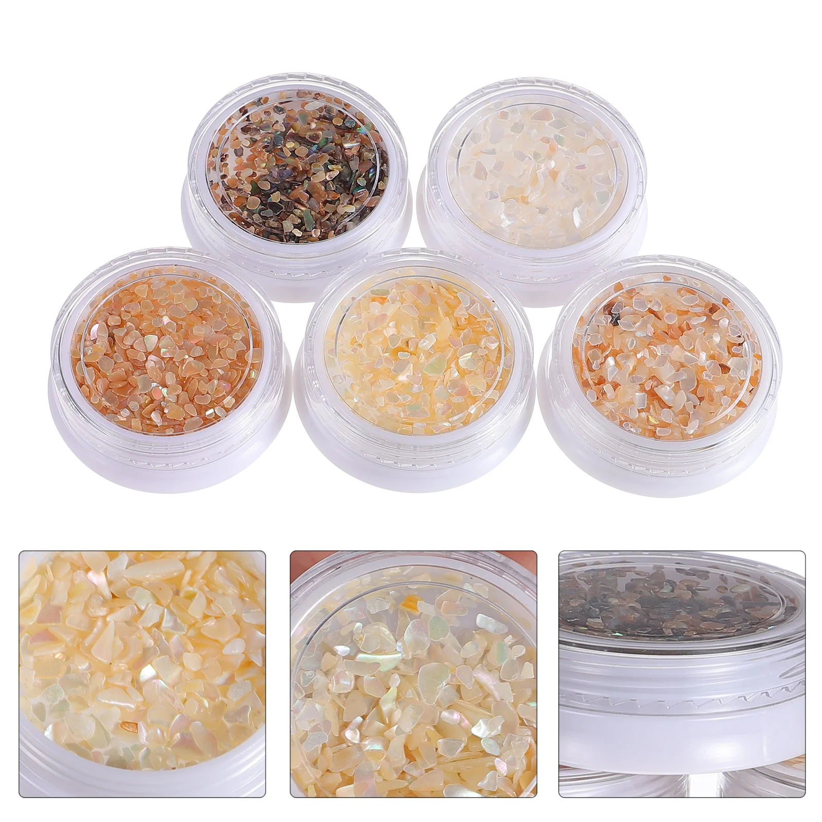 

5Pcs Nail Art Crushed Shell Sequins Nail Stickers Delicate DIY Manicure Charms