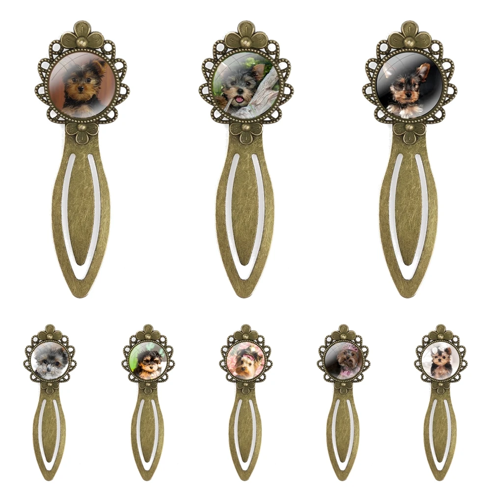 

Симпатичный креативный подарок с собакой йоркширского терьера, модные креативные металлические закладки, подарок для друзей, канцелярские принадлежности для школы и офиса