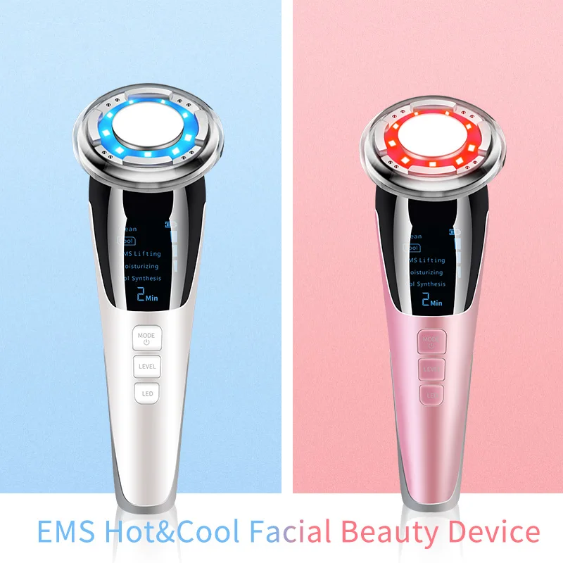 

5 in 1 Portable Hot Cold Makeup Remover EMS LED Photon Therapy Face Lift Roller Massager Face Deep Cleaning Equipment