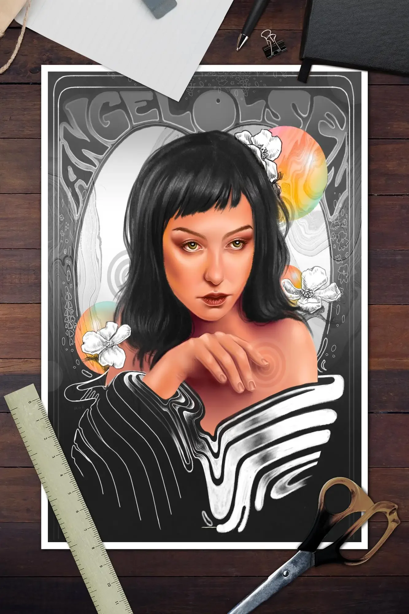 Плакат Ангел Олсен холст художественный постер и настенная картина принт