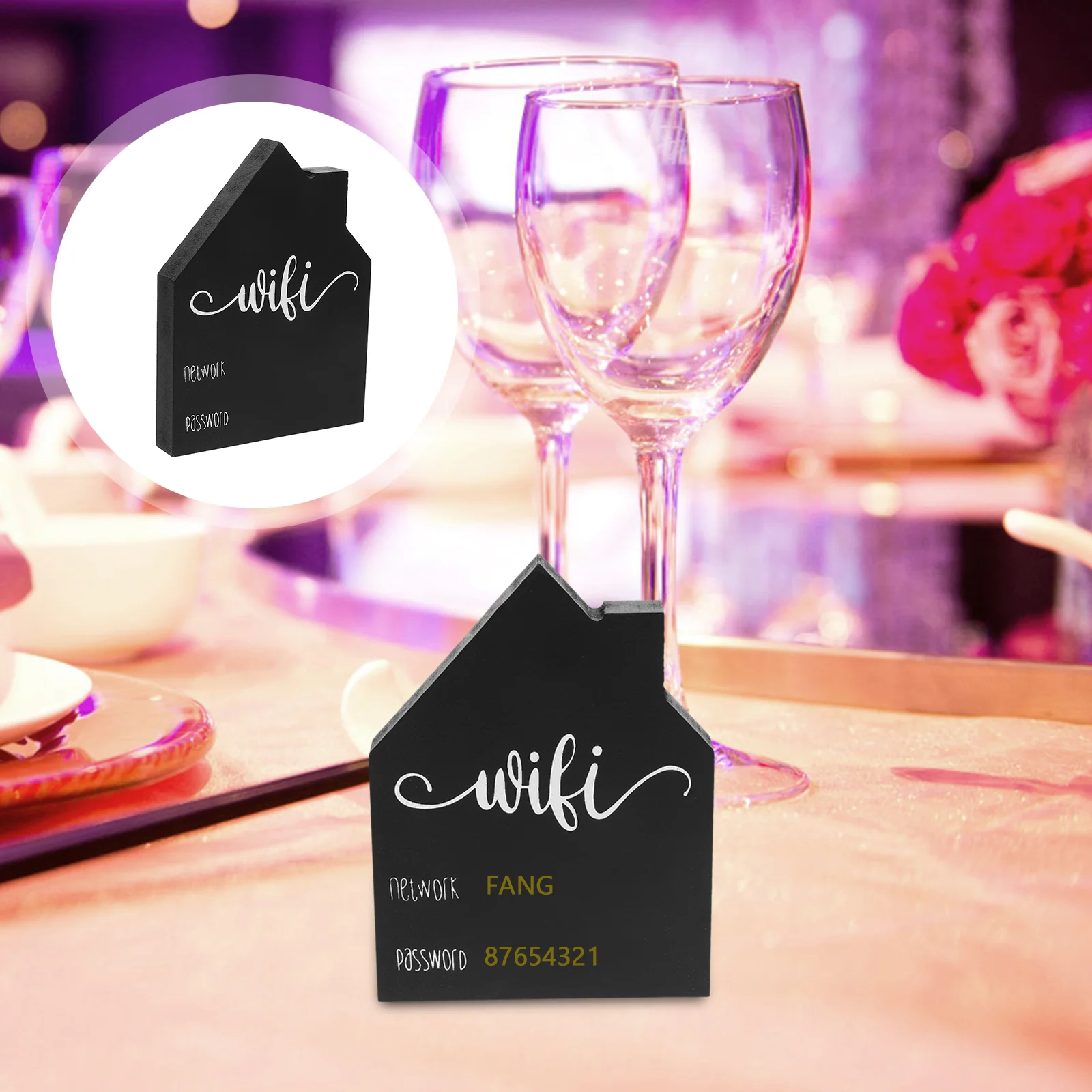 

Sign Wireless Network Birthday Decoration Girl Wooden Signs Table Password Reminder Account Signage