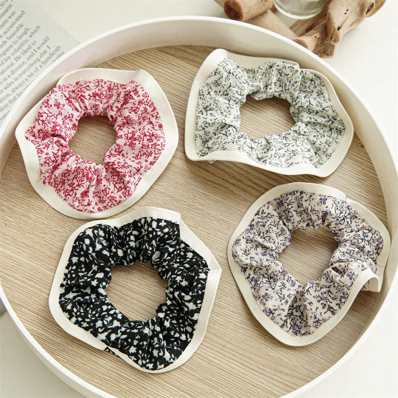 

Korean Style Hair Ties Rubber Bands For Girls Fashion Floral Print Scrunchies Hair Wear Ponytails Holder Hair Styling Tools