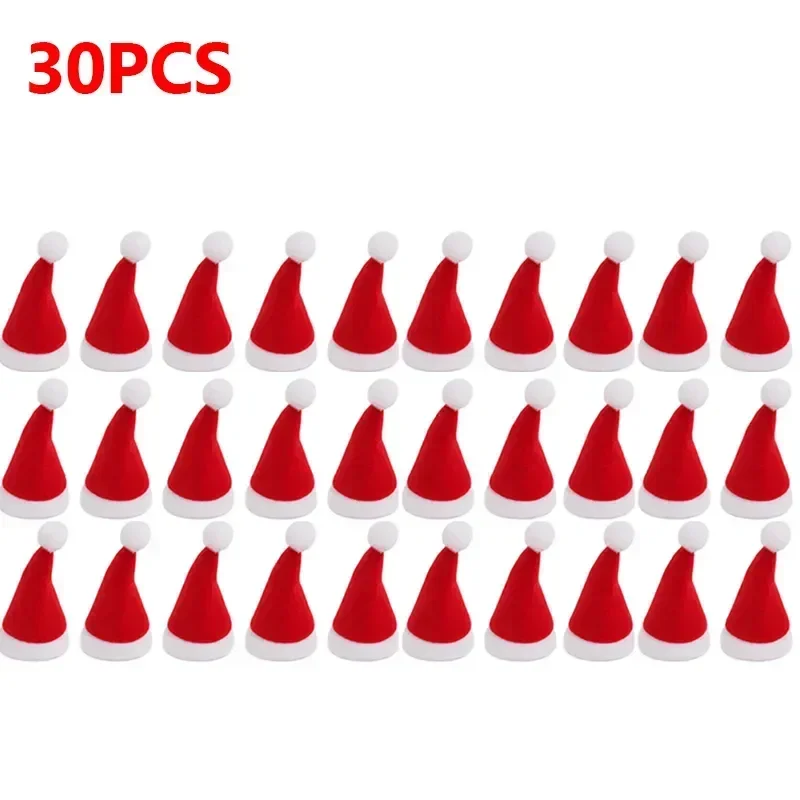 

Мини-шапки Санта Клауса из бархата, красные, 2/10/30/50/100/200 шт.