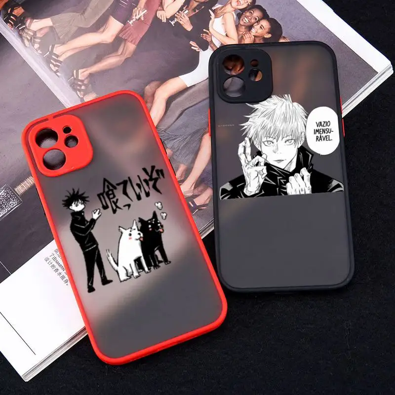 

Jujutsu Kaisen 1 Phone Case Red Color Matte Transparent For iPhone 13 12 11 Pro Max Mini X XR XS 7 8 Plus