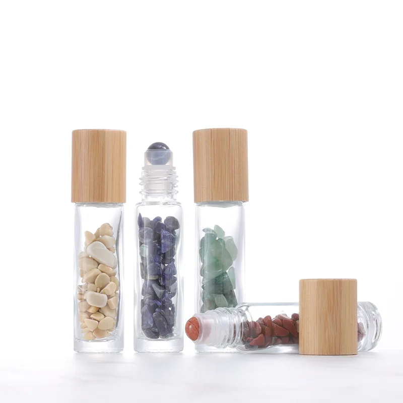 Флакон-роллер с драгоценным камнем 10 мл со стеклянной крошкой пробником эфирного