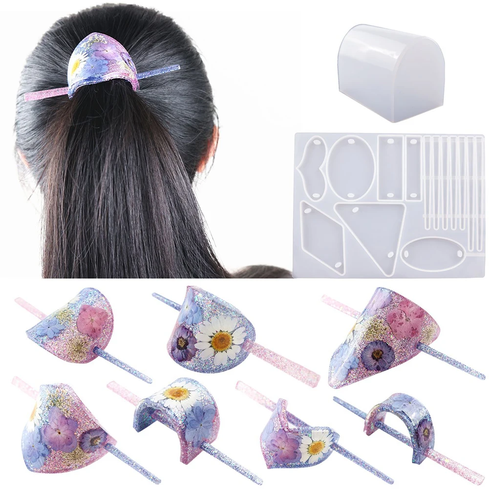 

DIY Hair Pin Jewelry Casting Mold Silicone Resin Mold Epoxy Hairpin Pendant Making Tool Handmade DIY Crafts Kit with Shaper