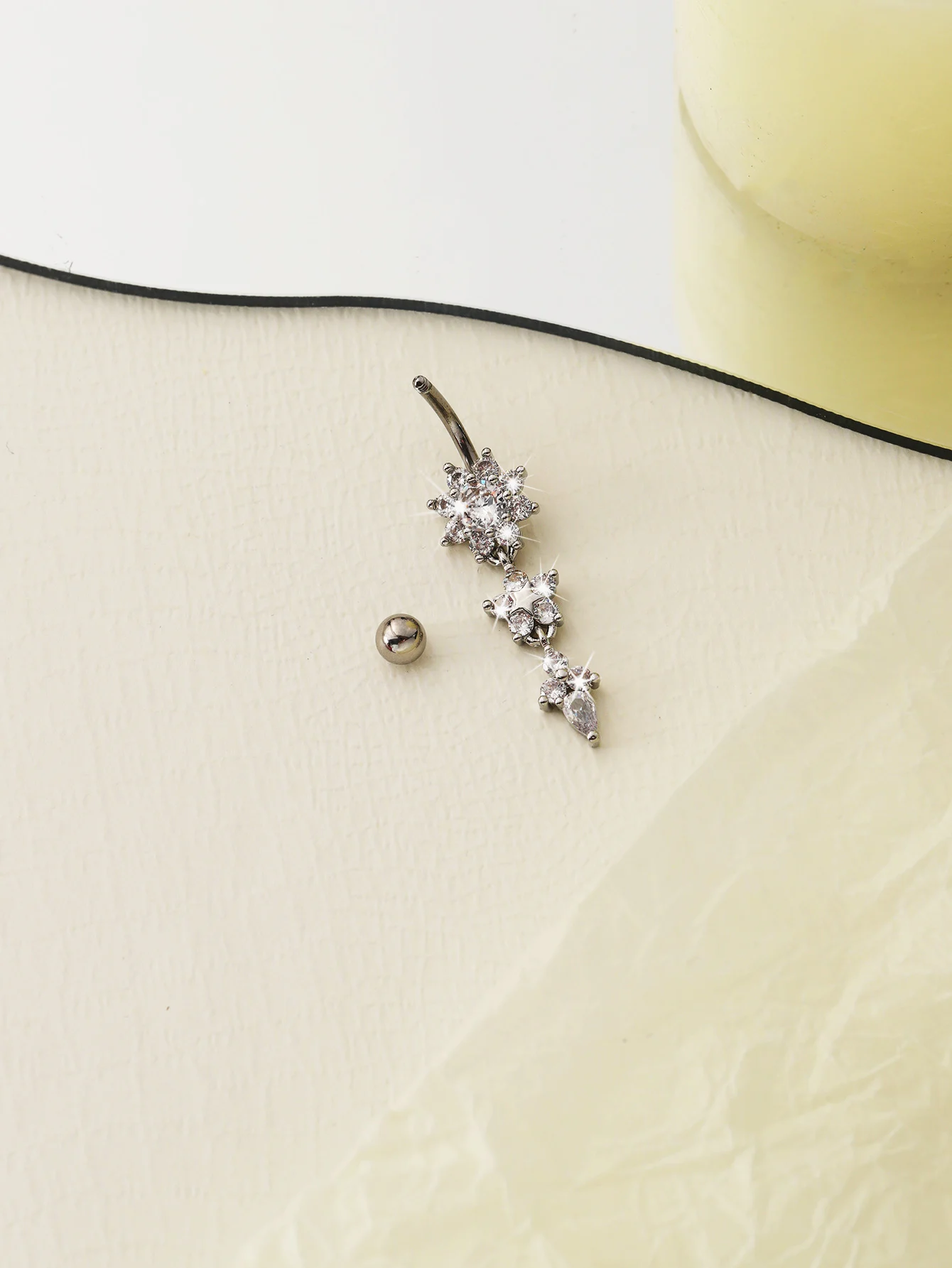 Европа и США Модный Новый Подсолнух изогнутая линия длинный гвоздь для пупка