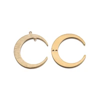 10pcslot raw brass moon charms double hole crescent pendant connector for diy jewelry earrings necklace making bulk accessories