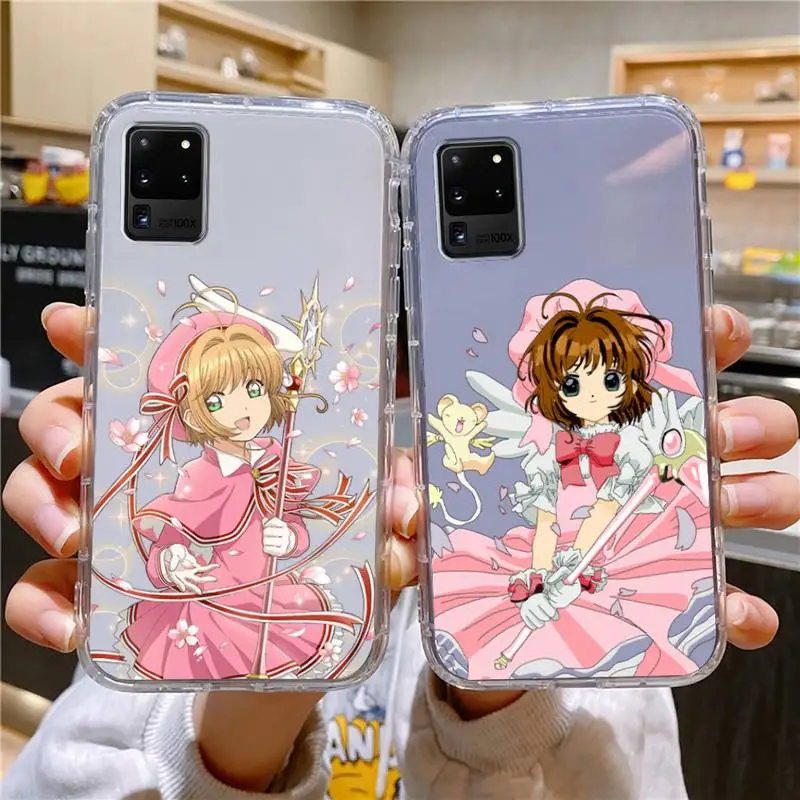 

Cartoon Card Captor Sakura Anime Phone Case For Samsung Galaxy S10 S10e A70 Edge S22 S23 Plus Ultra Note10 Transparent Cove