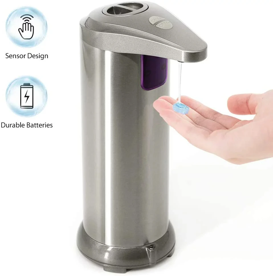 

Dispenser, Automatic Soap Dispenser Touchless, Infrared Motion Activated Sensor Stainless Steel Dish Liquid Hands-free Soap for