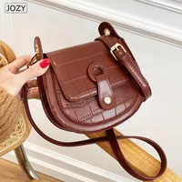 crossbody bags for women 2021 new flap saddle bag female half round small shoulder bag stone pattern leather handbag and purse