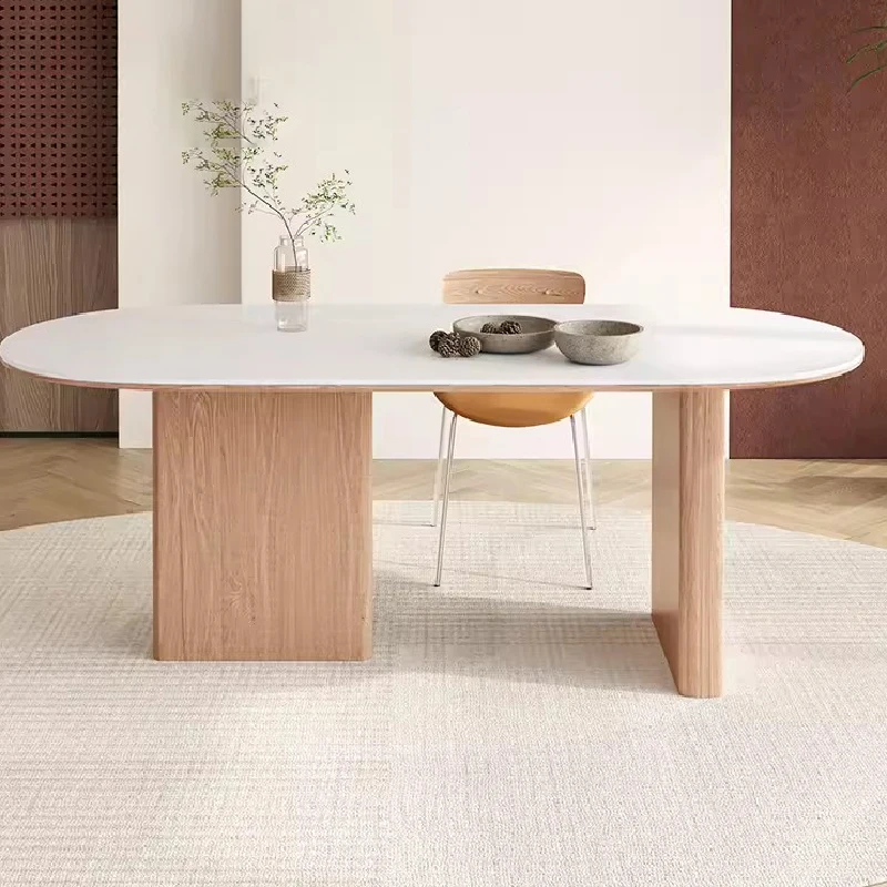 Роскошные мобильные обеденные столы в скандинавском стиле овальная