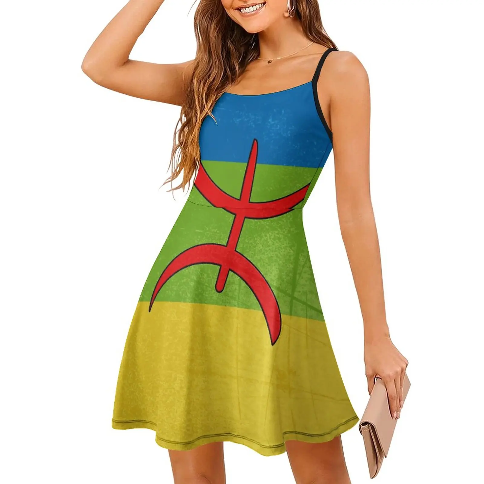 

Amazigh Flag - Berber Flag43913637 Women's Sling Dress Creative Sexy Woman's Clothing Funny Novelty Cocktails The Dress
