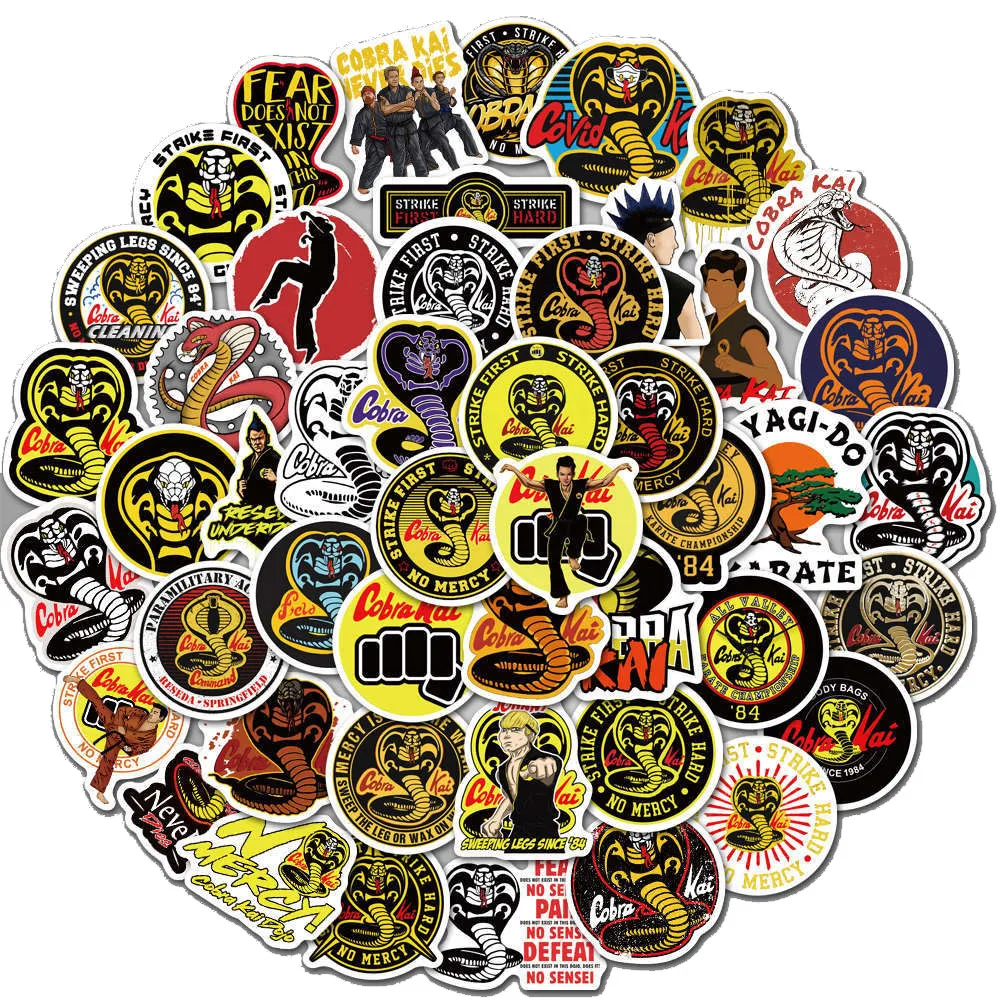 

52Pcs Tv Show Cobra Kai Stickers Cartoon Graffiti Sticker Diy Motorcycle Luggage Guitar Skateboard Phone Cool Decal Kid Toy Toy