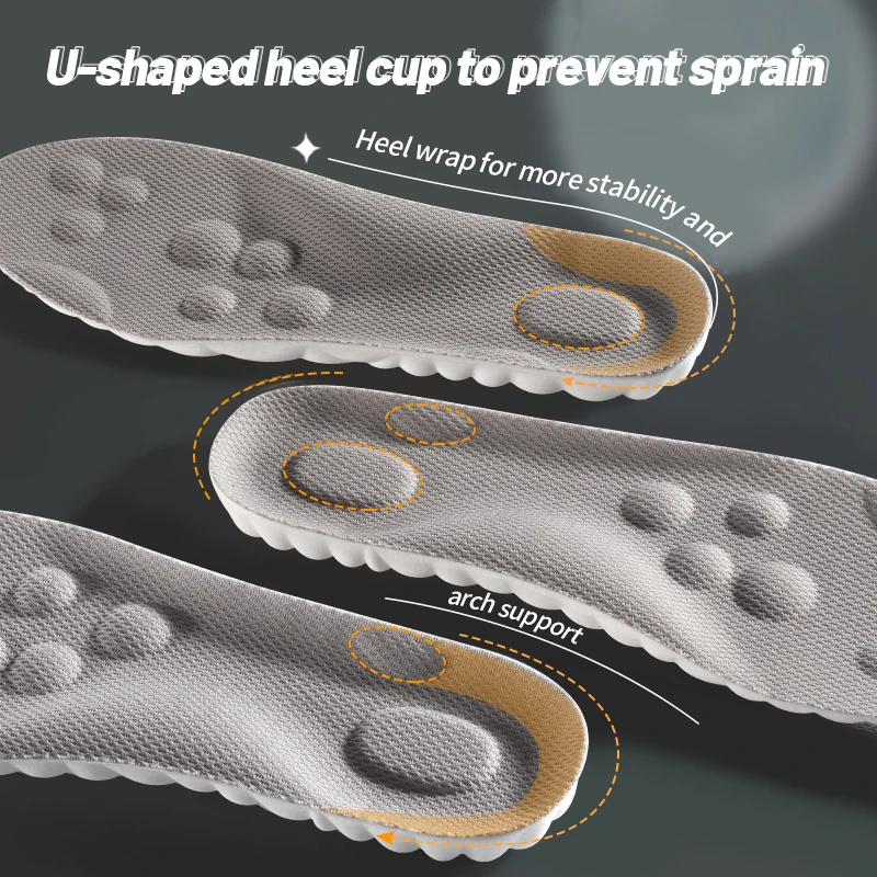 2023 Memory Foam Massage Sport Breathable Insoles for Shoes Sole Cushion Running Shock-Absorbant Deodorization Soft Pad