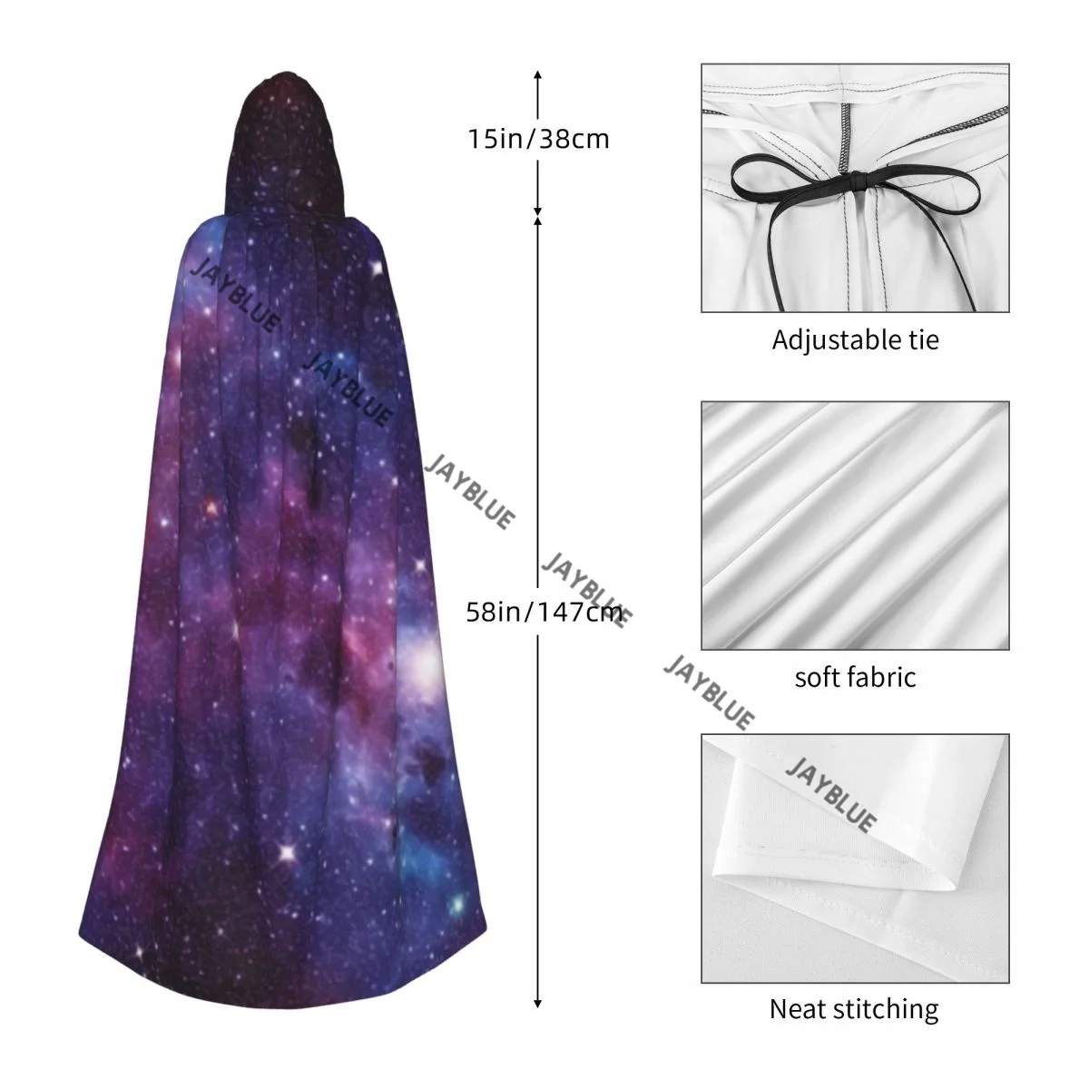Унисекс взрослый абстрактный космический фон плащ с капюшоном длинный костюм