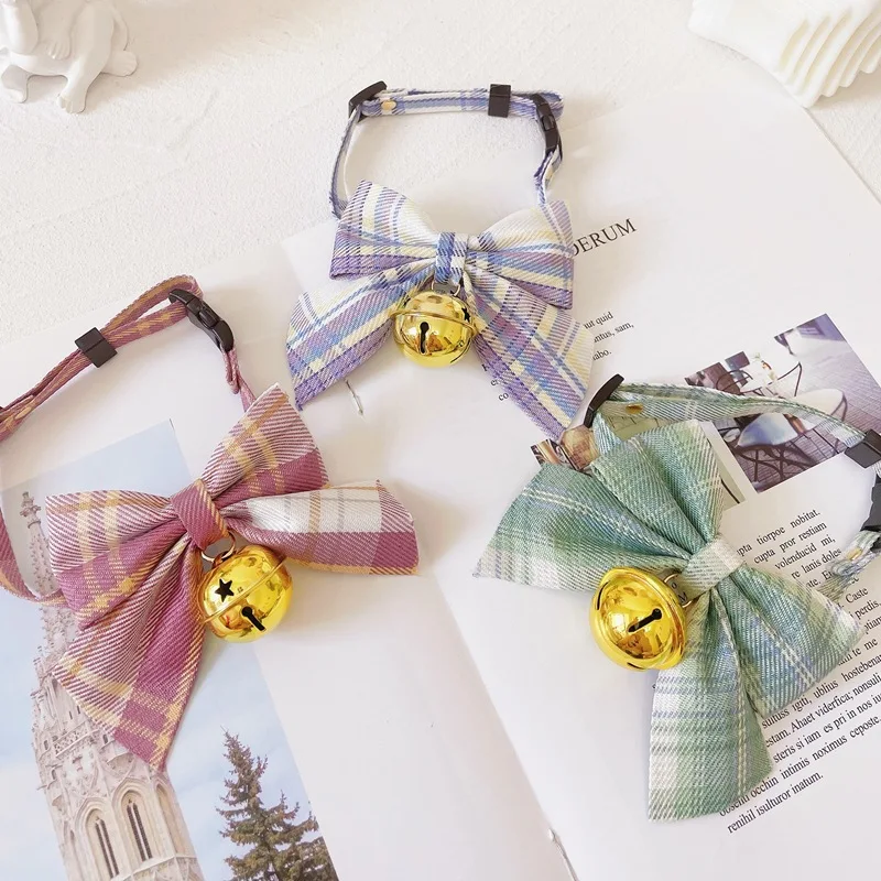 

Pet Accessories Plaid Pet Cat Cellar Adjustable Bow Tie Collar Necktie Bowknot Checkered Bowtie Pet Wedding Party Decoration