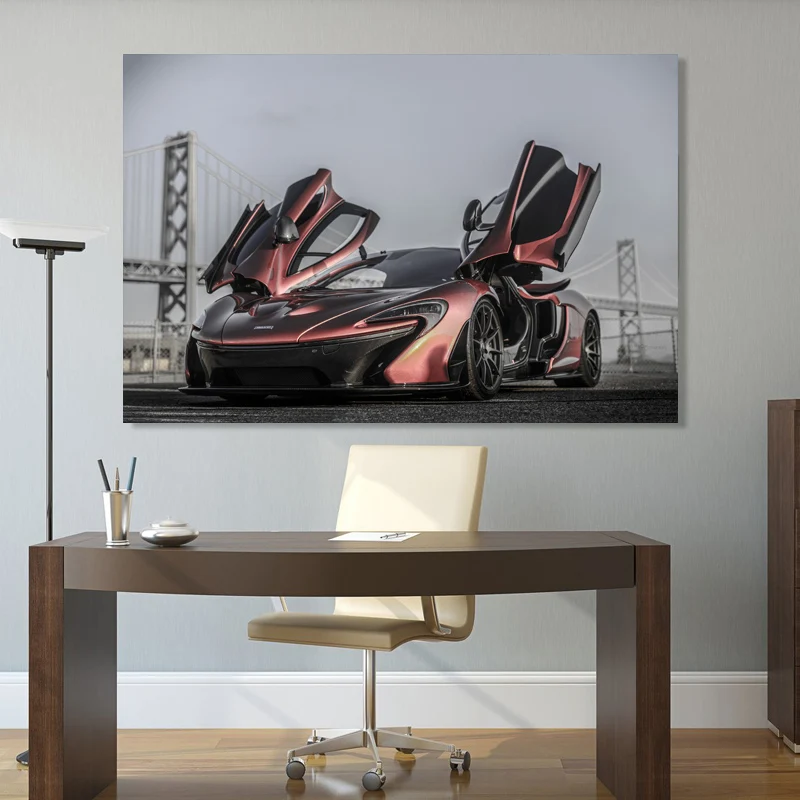 Supercar Mclaren Doors Up Wallpaper Canvas Painting Unframe Wall Art Posters and Prints Modern Home Room Decorations |