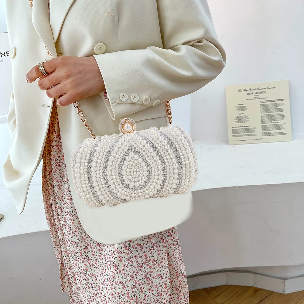 

Модные вечерние клатчи с жемчугом и бусинами, женские бумажники для свадьбы, свадебного ужина, вечеринки, кошелек