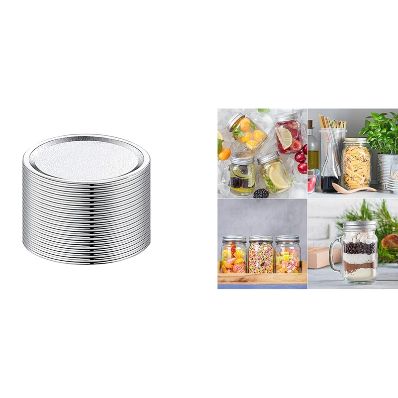 

Canning Lids,Mouth Canning Lids, Split-Type Metal Lid For Ball, Kerr Jar - Airtight Sealed Mason Jar Lids