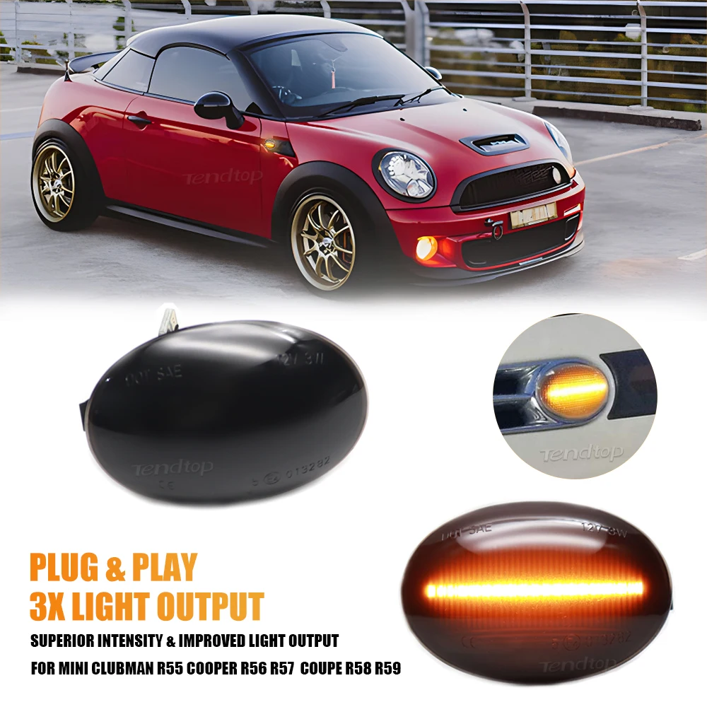 Мигающий боковой габаритный фонарь для MINI Cooper R55 R56 R57 R58 R59 CL-R56-LSM-SM Динамический