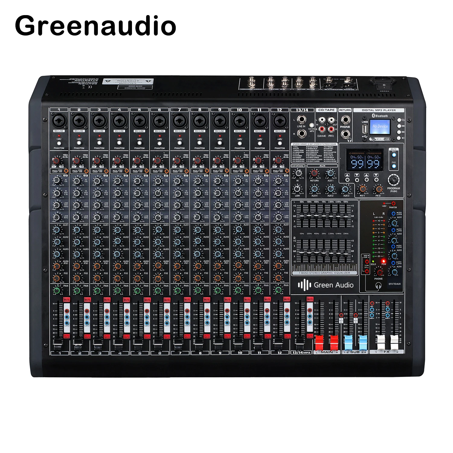 

GAX-TF14 professional mixer with dual-segment equalization MP3 Blueteeth wedding hotel recording and broadcasting room mixer