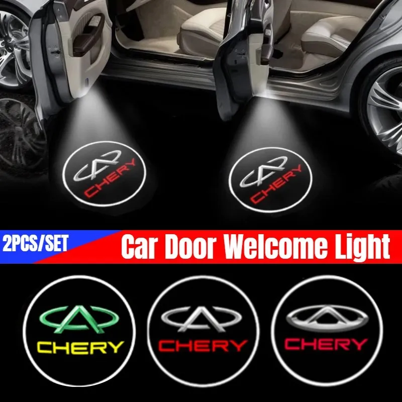 

Car Logo Door Welcome LED Light for Chery QQ Tiggo 7 8 4 T11 M11 Turbo Arrizo A1 A3 A5 Cowin E3 Eastar Fulwin Oriental QQ6 V5 X1