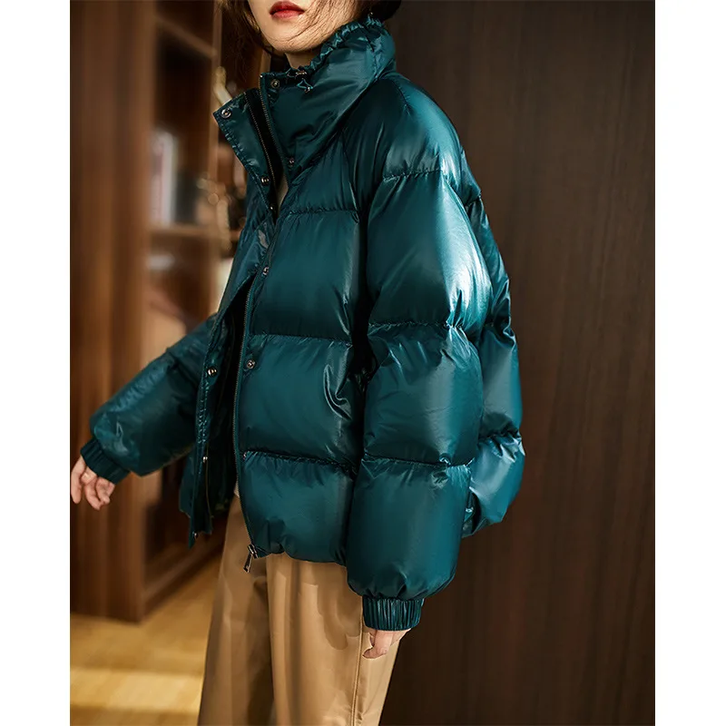 

Women High-end White Duck Down Jacket Ladies 2023 Winter Solid Color Korean Version Coat Women' Tops