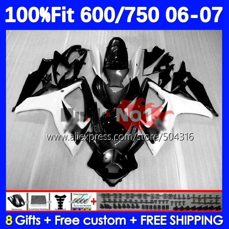 

Injection Body For GSXR-750 GSXR 600 750 CC 600CC 16No.78 GSXR-600 K6 750CC GSXR600 GSXR750 06 07 2006 2007 Fairing black white
