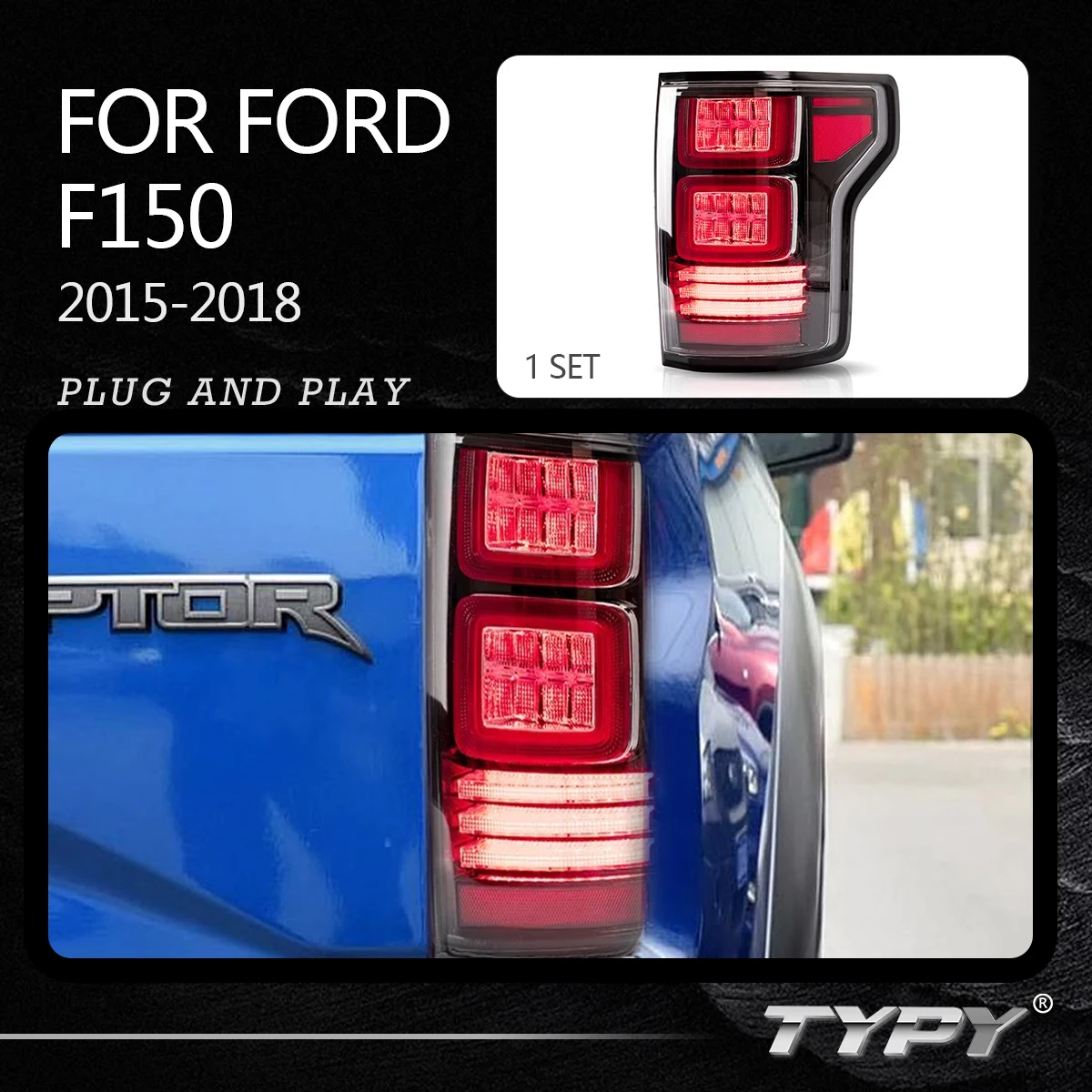 

Новый дизайн, фабрика, полная яркость, задний фонарь с последовательным индикатором для Ford F150 2015-2018