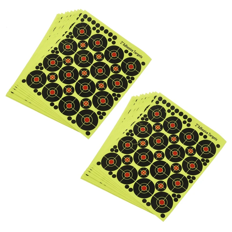 

320Pcs 2 Inch Reactive Splatter Glow Florescent Paper Target For Hunting Archery Training Fireing Accessories