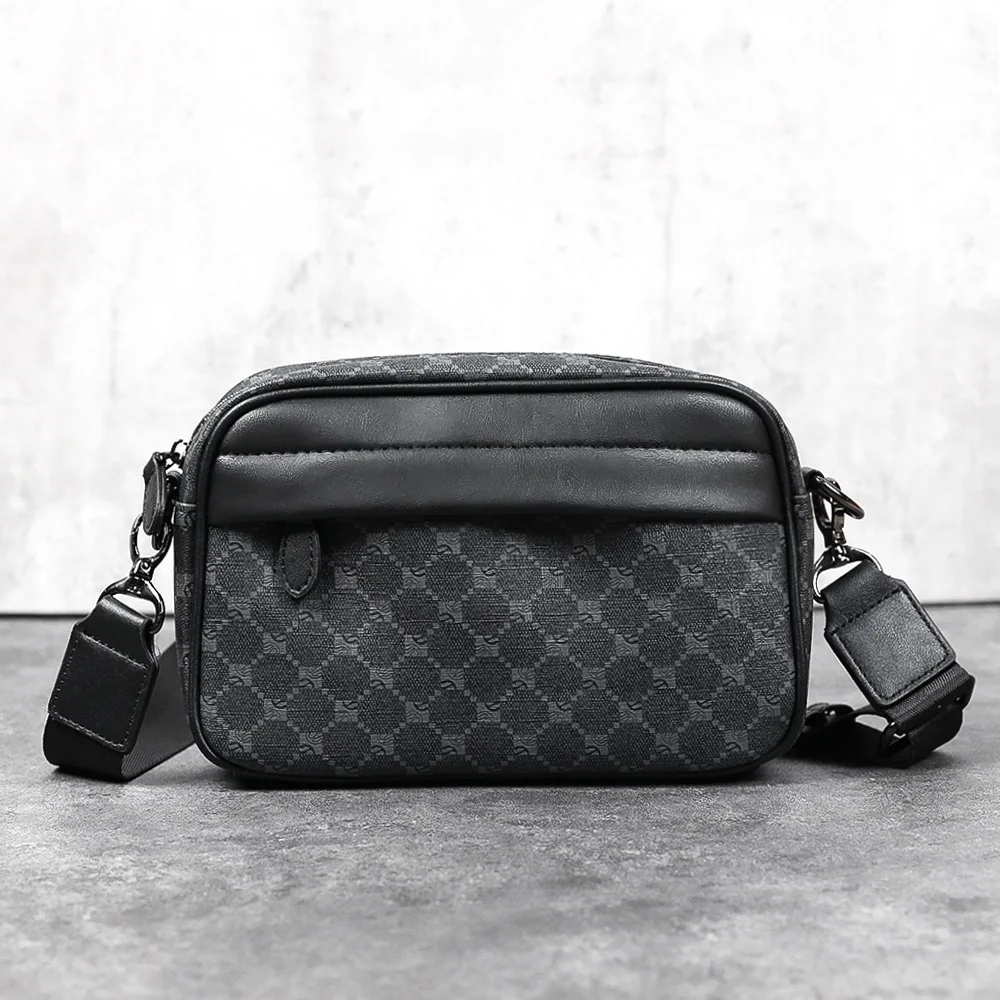 Модная повседневная сумка через плечо маленькая клетчатая деловая кожаная