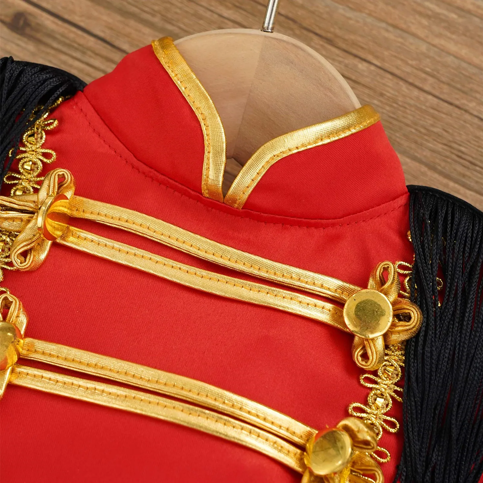 Kids Girl Circus Costume Long Sleeve Tassels Shoulder Mesh Tutu Dress Halloween Cosplay Carnival Party Stage Performance Dresses images - 6